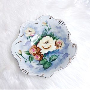 Hand painted floral pattern asymmetrical plate